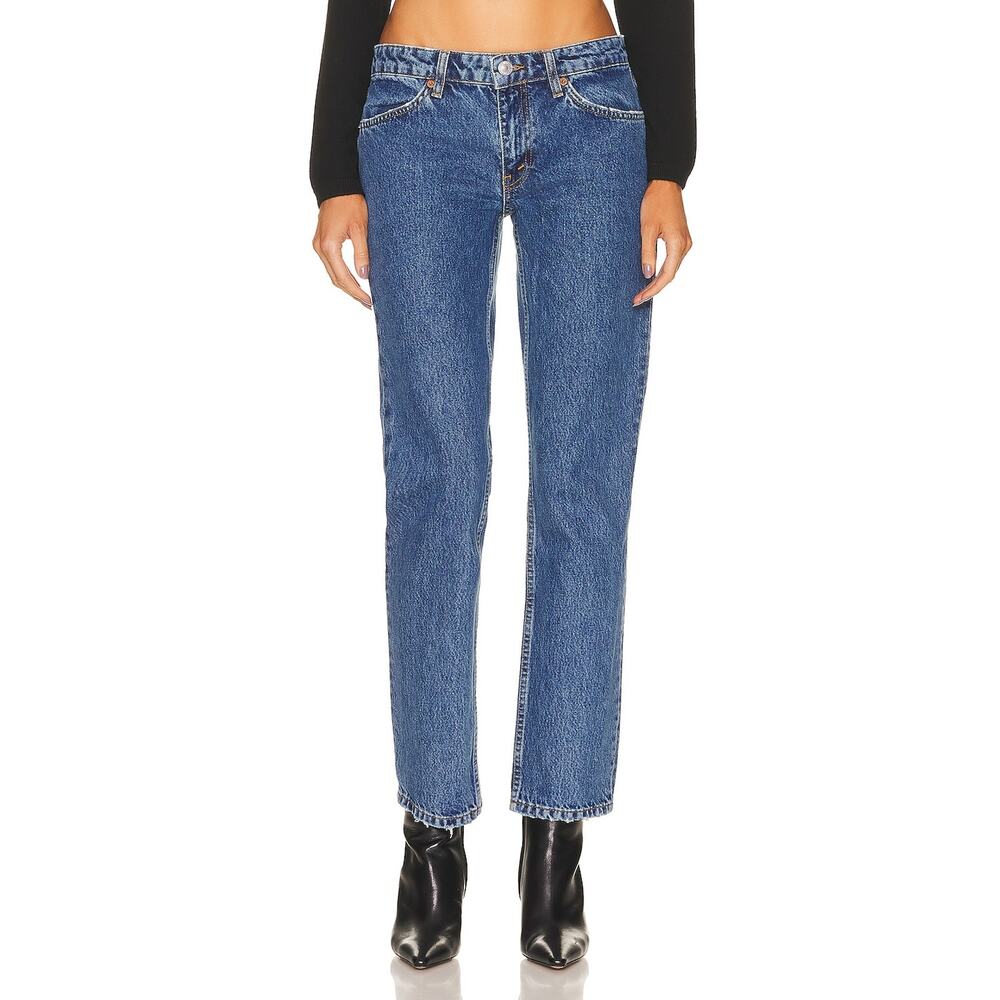 Re/Done Classic Straight-Leg Blue Denim Jeans